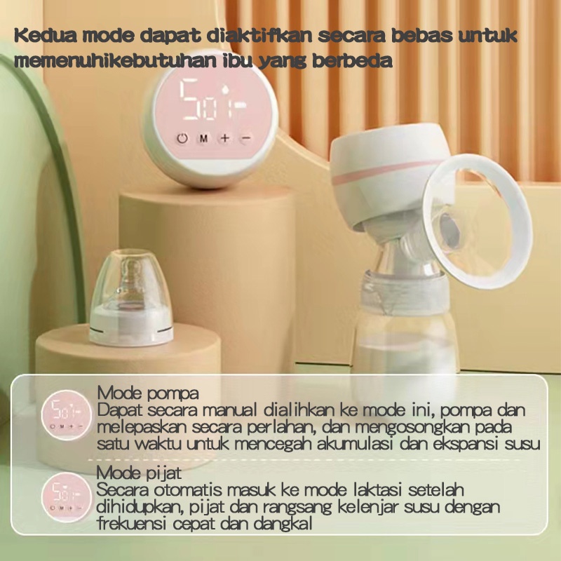 Pompa asi elektrik /HRXNQ01/ pompa asi /Breast Pump Portable-pink