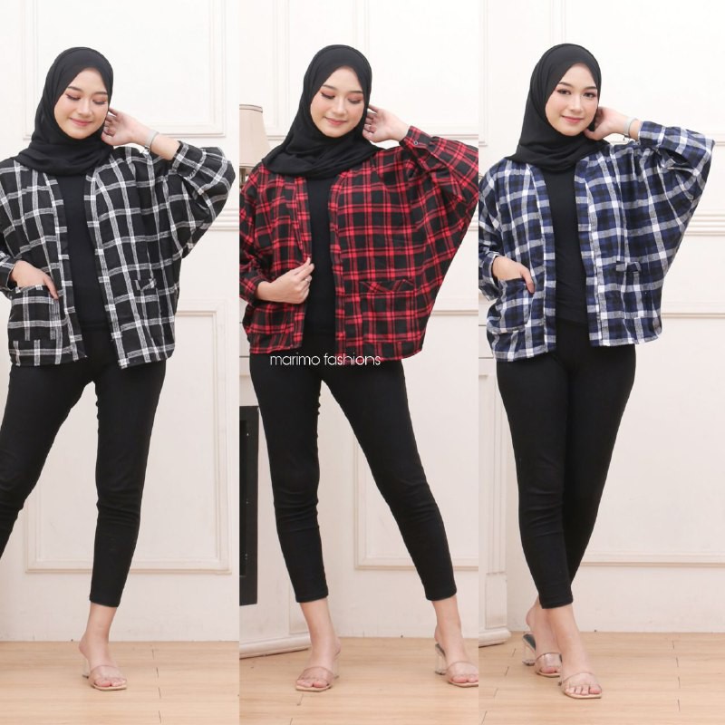 OUTER WANITA FLANEL OVERSIZE OUTER | KOTAK-KOTAK KEKINIAN TERBARU 2021