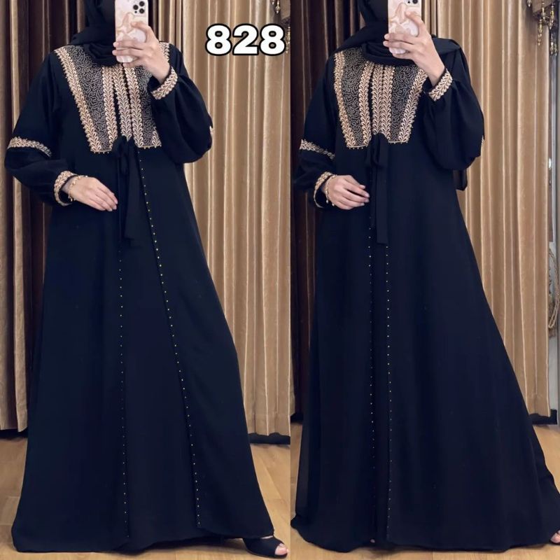 Gallery Exclusive Abaya Hitam Gamis Bordir Turkey Dubai 828