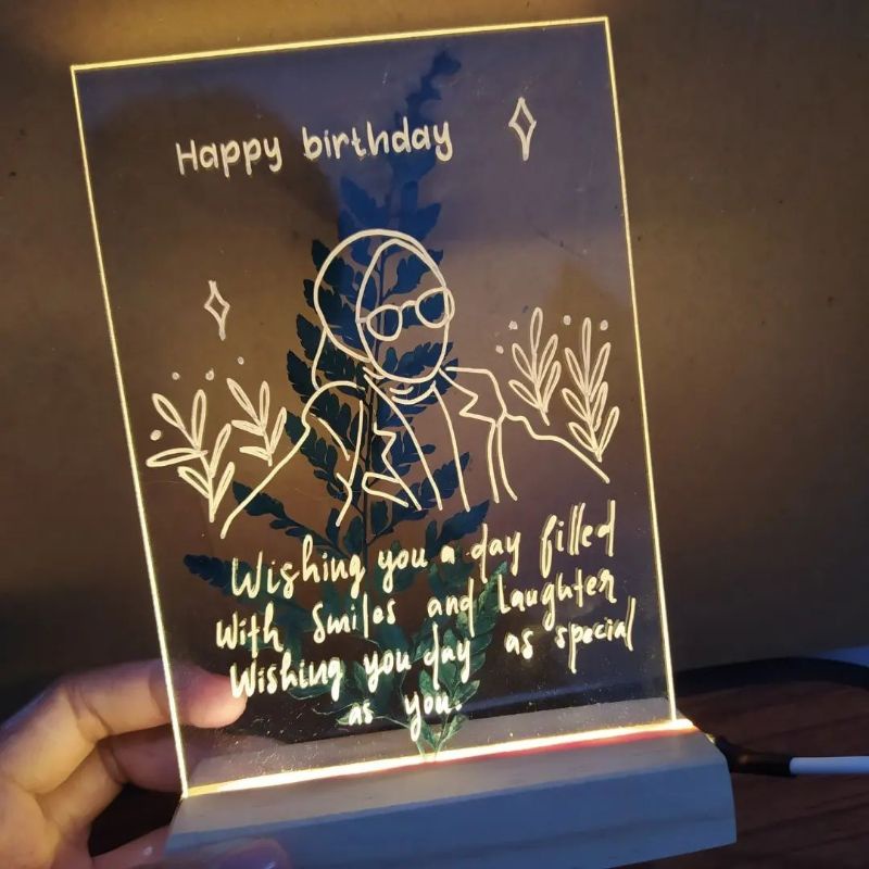 pca.lettering - akrilik lamp - kado - gift - lampu tidur estetik - wisuda - ulang tahun -  penikahan