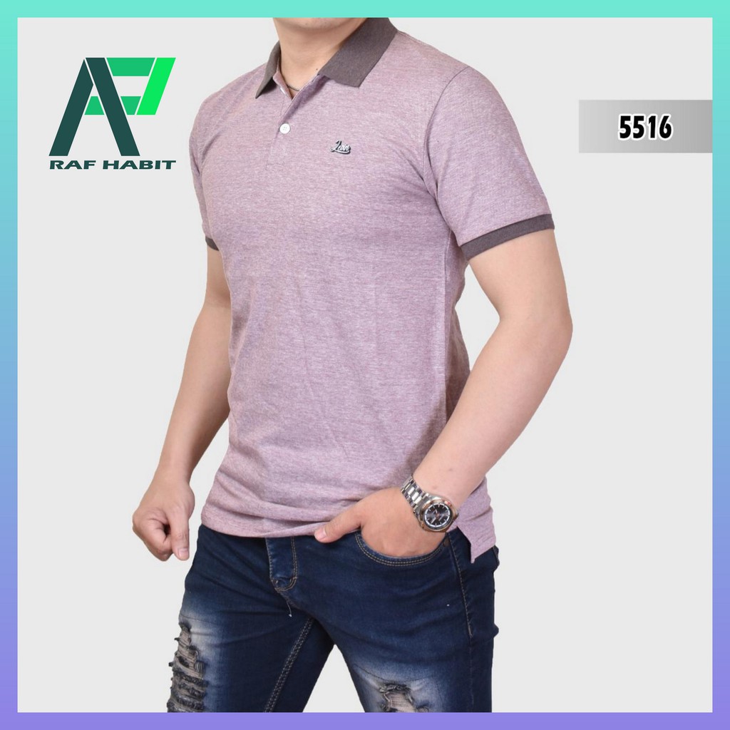 KAOS KERAH DISTRO KAOS POLO SHIRT PRIA POLOS UNGU MUDA