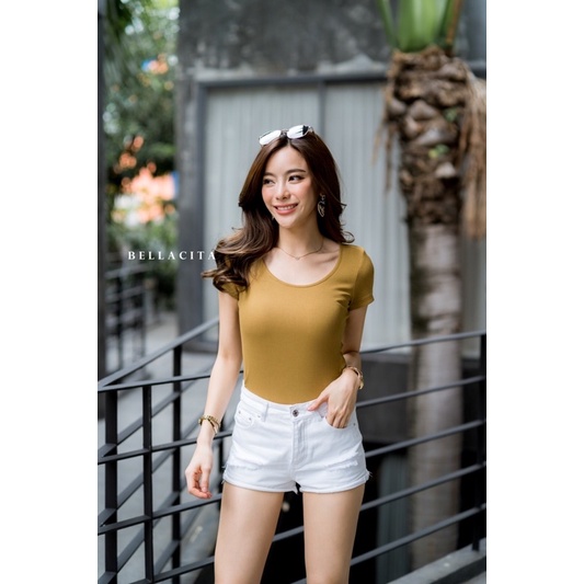 KAOS BELLACITA MODEL U CROP IMPORT BANGKOK (BJBLC672)