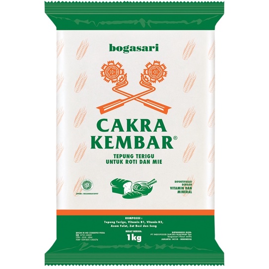 

TEPUNG TERIGU CAKRA KEMBAR BOGASARI 1KG 500GR