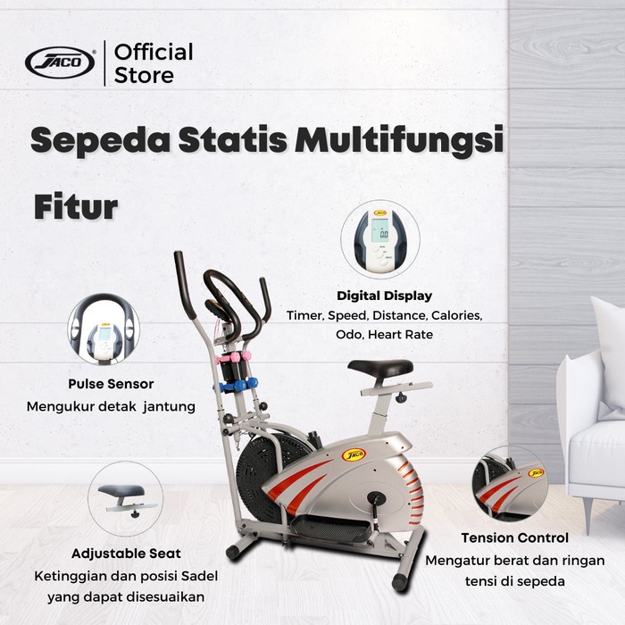 Sepeda Statis Jaco Elliptical Bike JC-820 Gratis Ongkir Jabodetabek