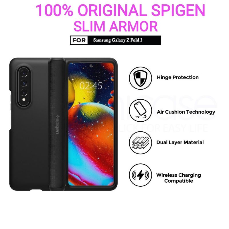 Original Soft Hard Case Samsung Galaxy Z Fold 3 Fold3 5G W22 Presisi Spigen Slim Armor Pro Full Cove