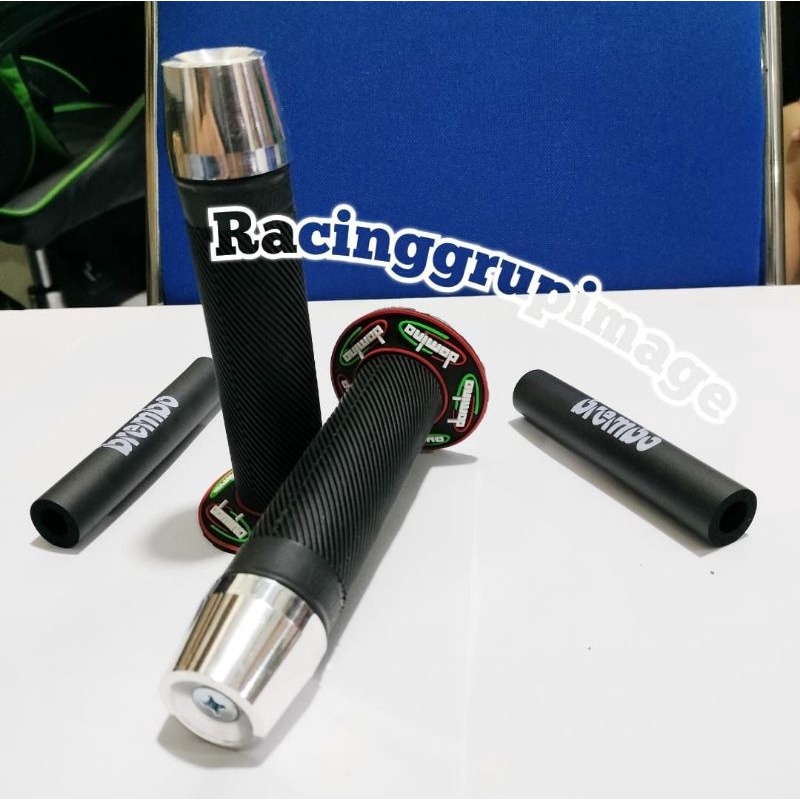 Paket handgrip / sarung gas protaper model bulu + JALU stang chrome model PCX + busa handle rem hitam universal motor bahan lembut nyaman ditangan handgrip rcb ktc