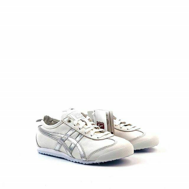  Onitsuka  Tiger Mexico 66 Leather White Silver  Shopee 