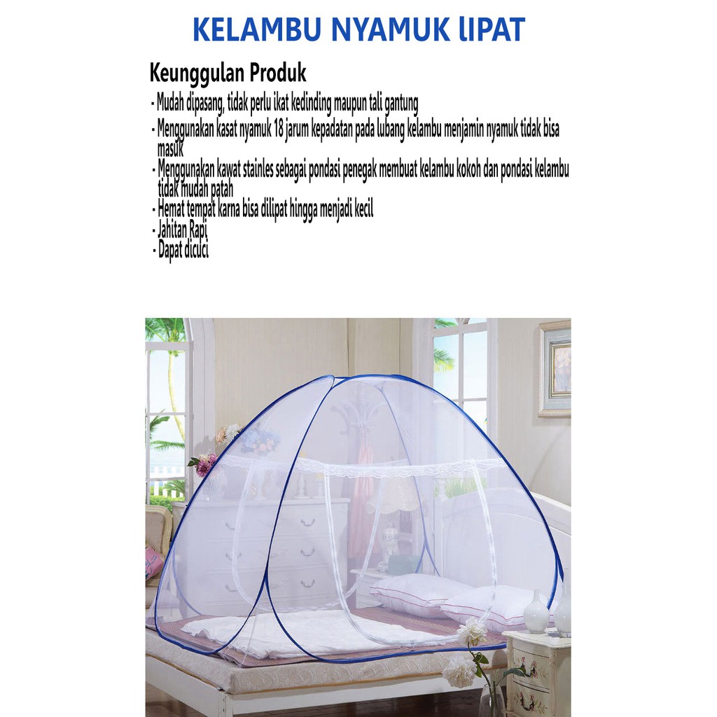 Kelambu Lipat/Kelambu Nyamuk/Kelambu Tempat Tidur Tenda Kasur