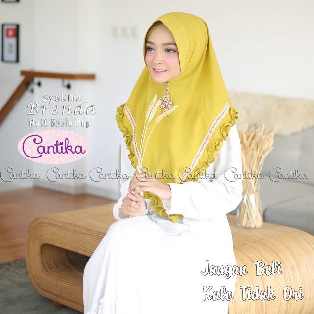 KHIMAR MINI SYAKIRA BRENDA/ JILBAB ORI CANTIKA/ HIJAB INSTAN REMPEL GOTIK/ KERUDUNG BUBBLEPOP POLOS