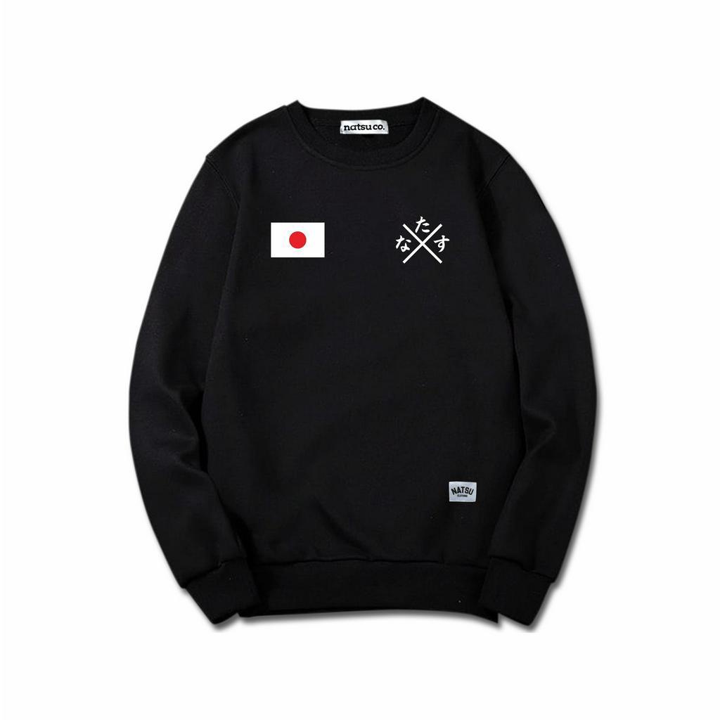 Crewneck Sweater Pria Simple Jepang Natsu co - X Japan NATSU x PANDAWA HOODIE