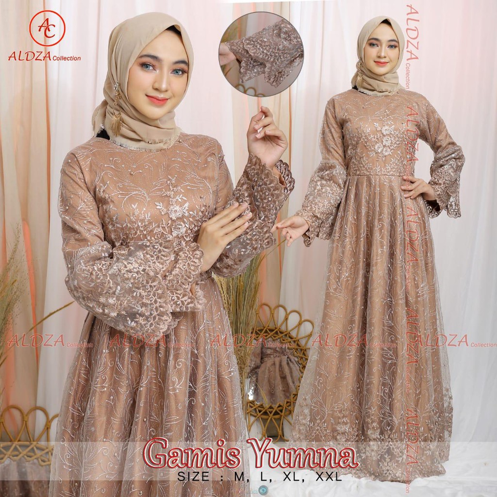 Gamis Kebaya Tulle Yumna Aneka Pilihan Warna Cantik