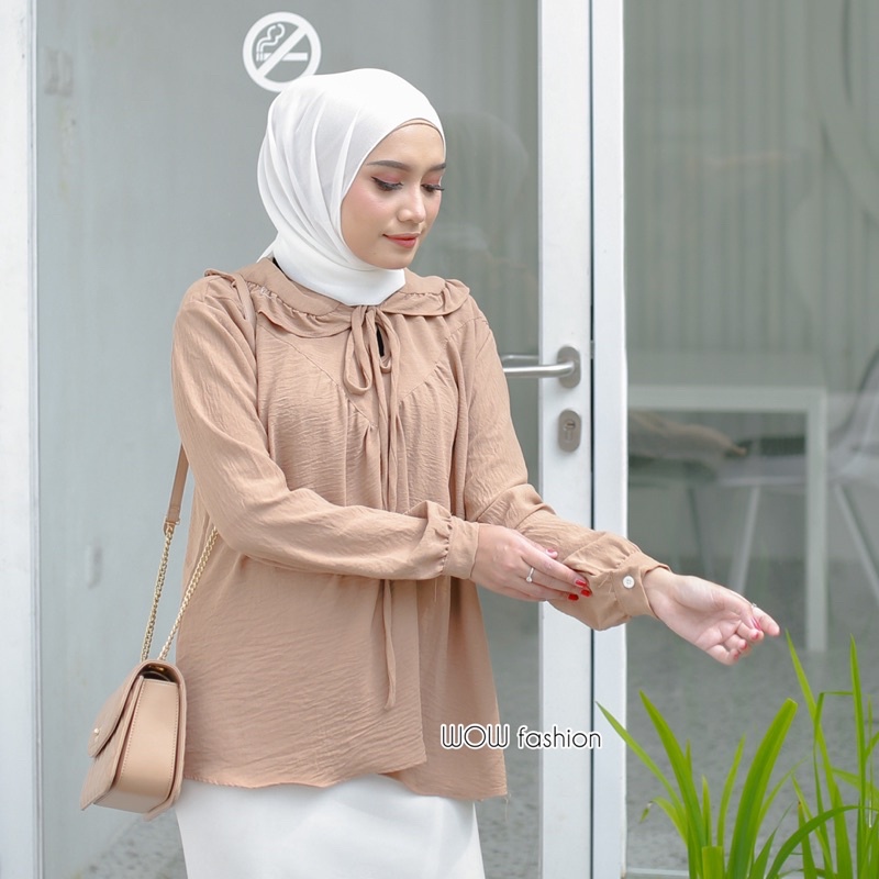 R-A Rivana Blosue Crincle Airflow - Blouse Wanita