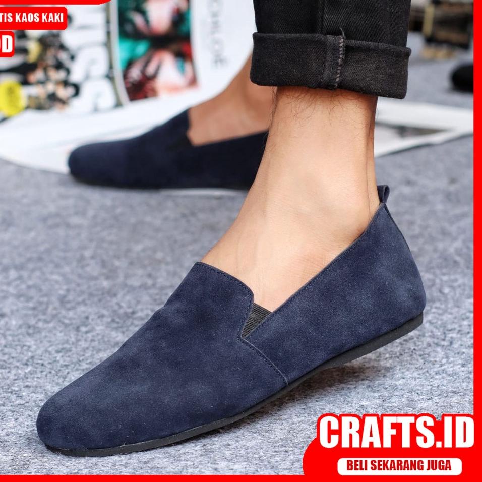 CRAFTS X CHORD Sepatu Slip On Pria Sepatu Casual Pria Sepatu Kulit Asli Pria Sepatu Kasual Semi Form