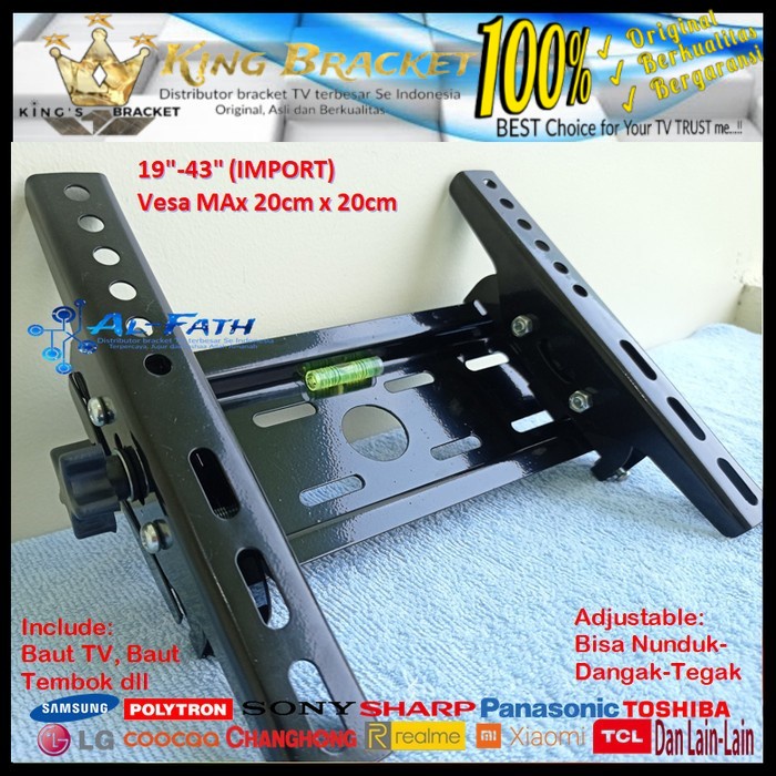 Bracket TV POLYTRON 14 s/d 43 inch IMPORT QUALITY Garansi 100% cocok