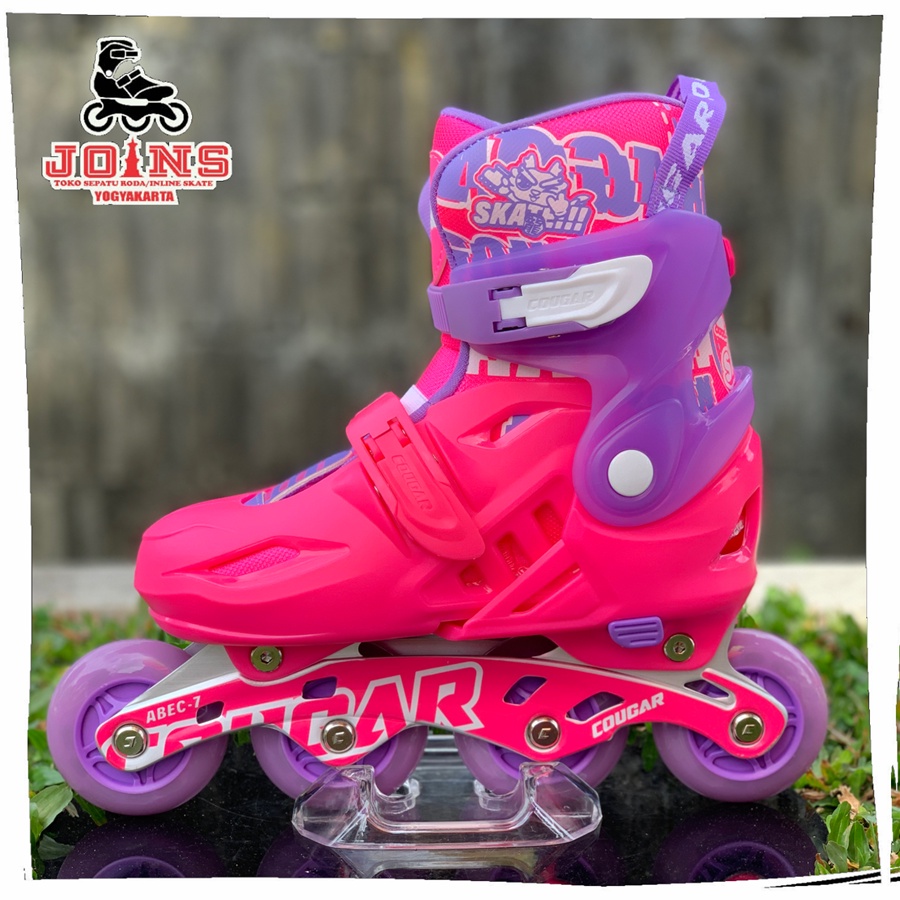 Sepatu Roda Anak Inline Skate Cougar MZS887PS QS Set Pink