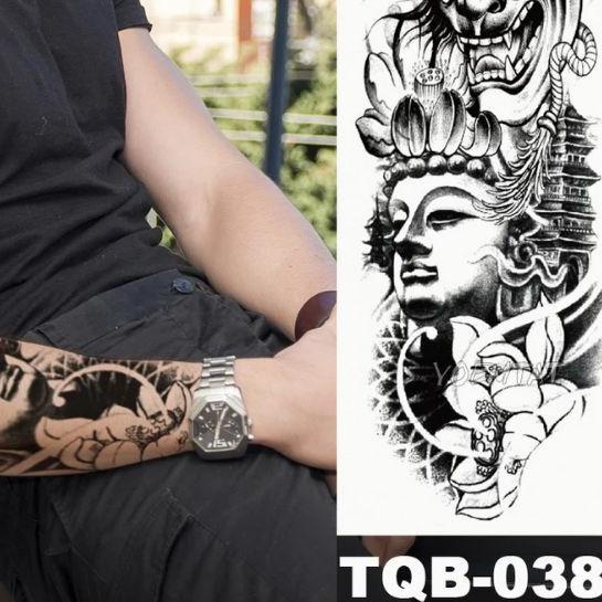 ♔ harga sepesial tato temporer full tangan Yakuza black tahan lama dan tahan air ➪