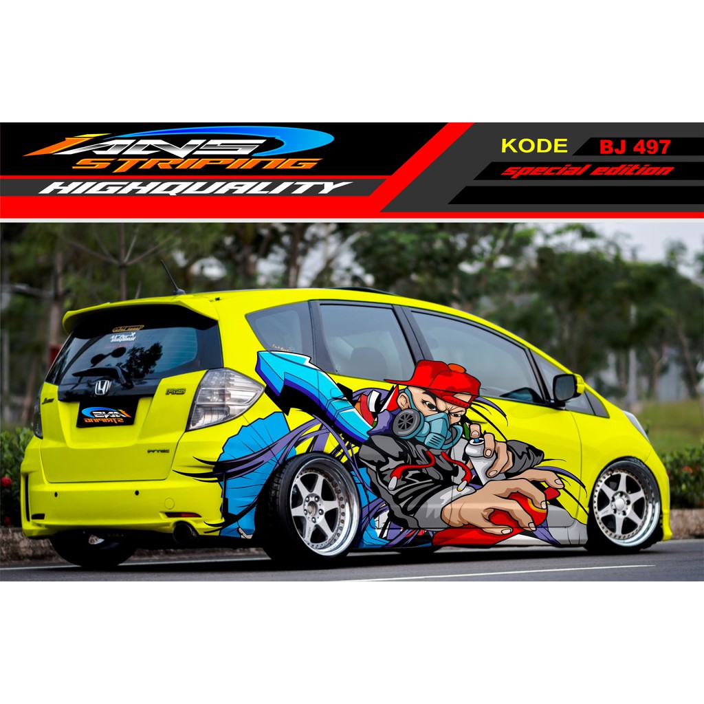 STICKER VARIASI MOBIL HONDA BRIO AGYA JAZZ AVANZA YARIS / DECAL STICKER MOBIL JAZZ / STIKER MOBIL