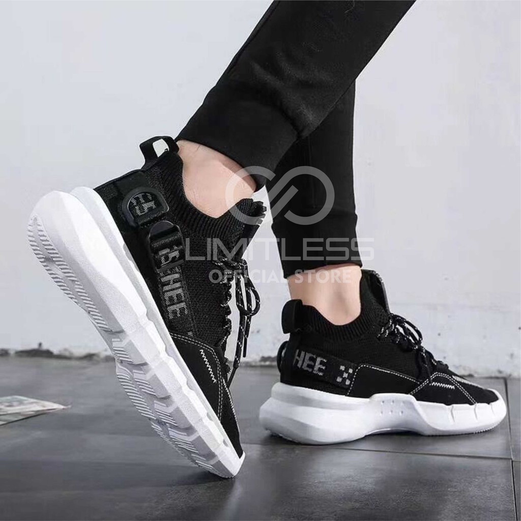 Sepatu Pria Sporty  Sneakers Pria HYPE RUNNING Sepatu Cowok Import Korean Style Knitting Rajut Snikers Laki-Laki