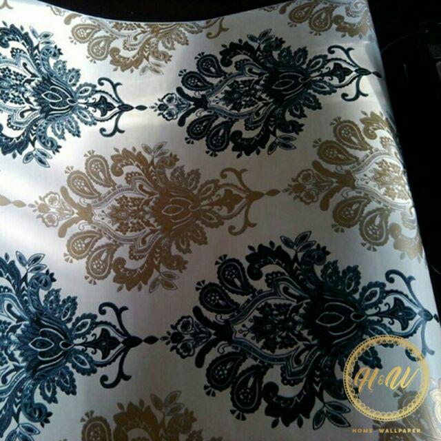 Home Wallpaper - Wallpaper Dinding Stiker - Wallpaper Motif Batik Pinky Dasar Cream Uk 45cm X 10 M