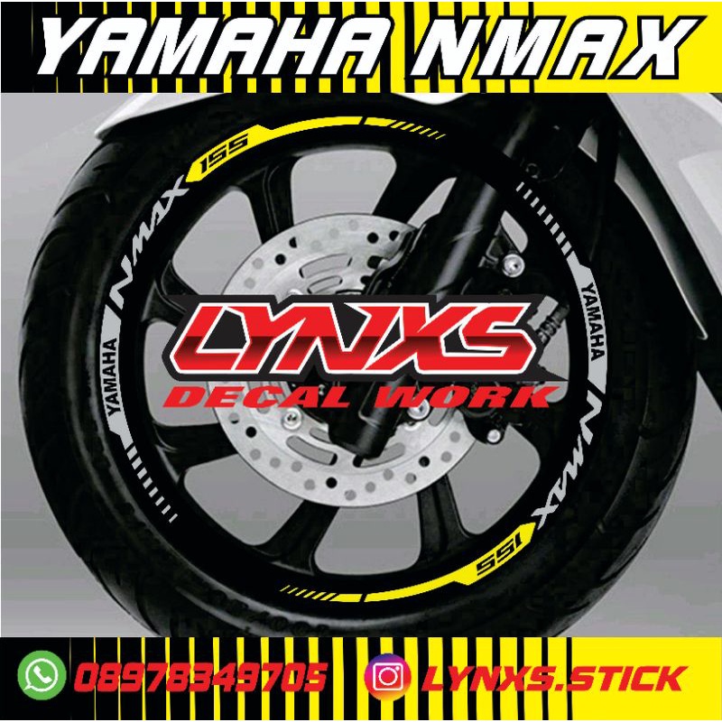 cutting stiker Lis velg Yamaha nmax new/old fullset