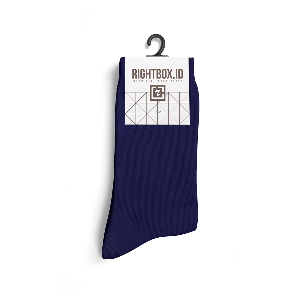 Rightbox Casual, Kaos Kaki Motif Pria Dewasa, Panjang Sebetis, Warna Hitam, Coklat dan Navy-Navy Polos