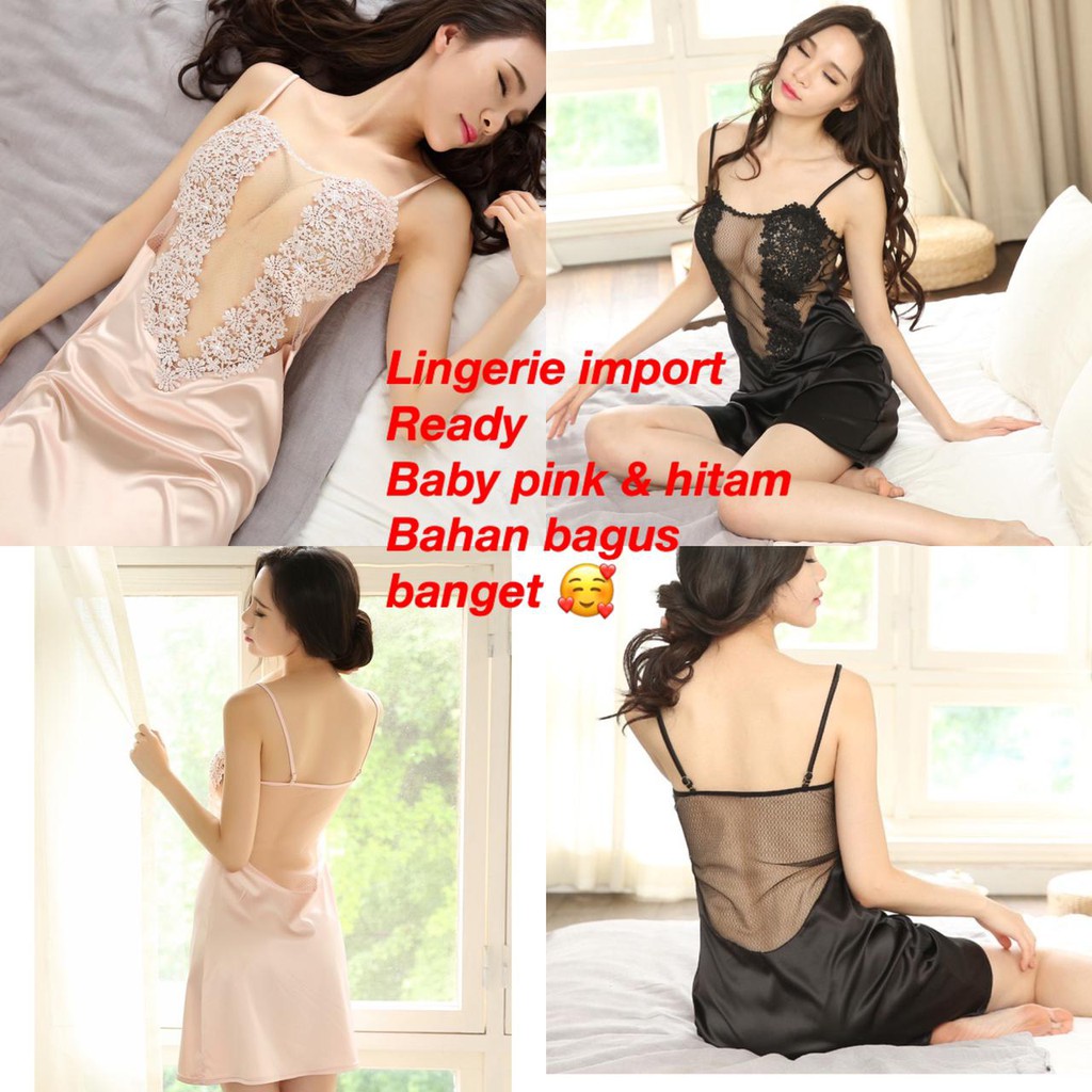 Ven 4201- (COD) Lingerie sexy night dress import high quality/set lingerie gstring/hot longnight