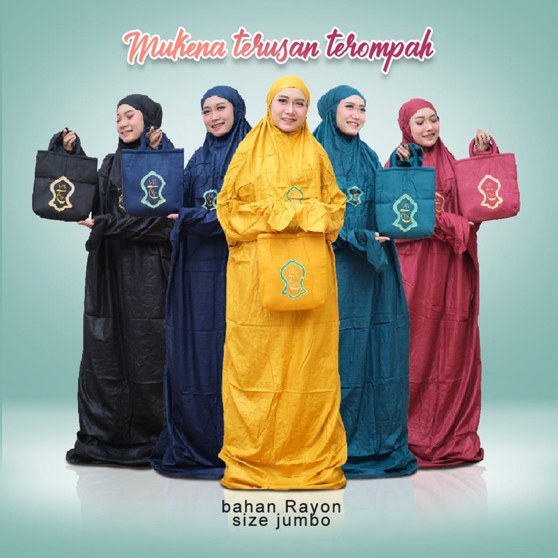 Mukena Terusan panjang Hadramaut Bordir terompah warna
