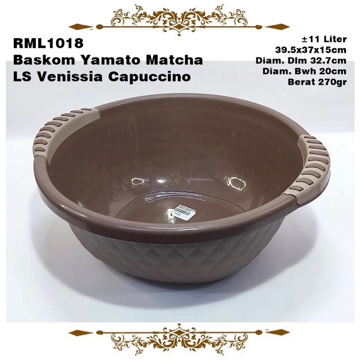 RML1018 Baskom Yamato Matcha LS Venissia Capuccino ±11 Liter