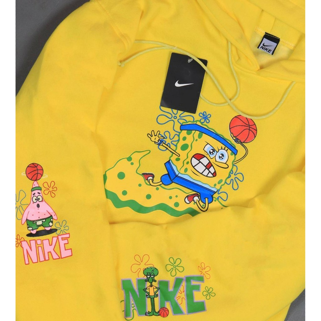 Jaket Hoodie NK X SPONGEBOB BASEBALL  – Yellow Edition Trendy Casual Unisex Good Brand Quality Styli