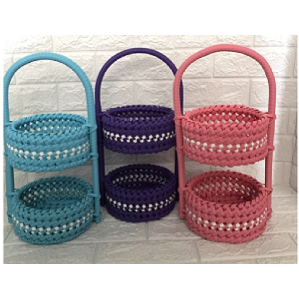 susun 2 rak unik keranjang pastik keranjang dapur tempat buah keranjang rotan tempat bawang tempat b