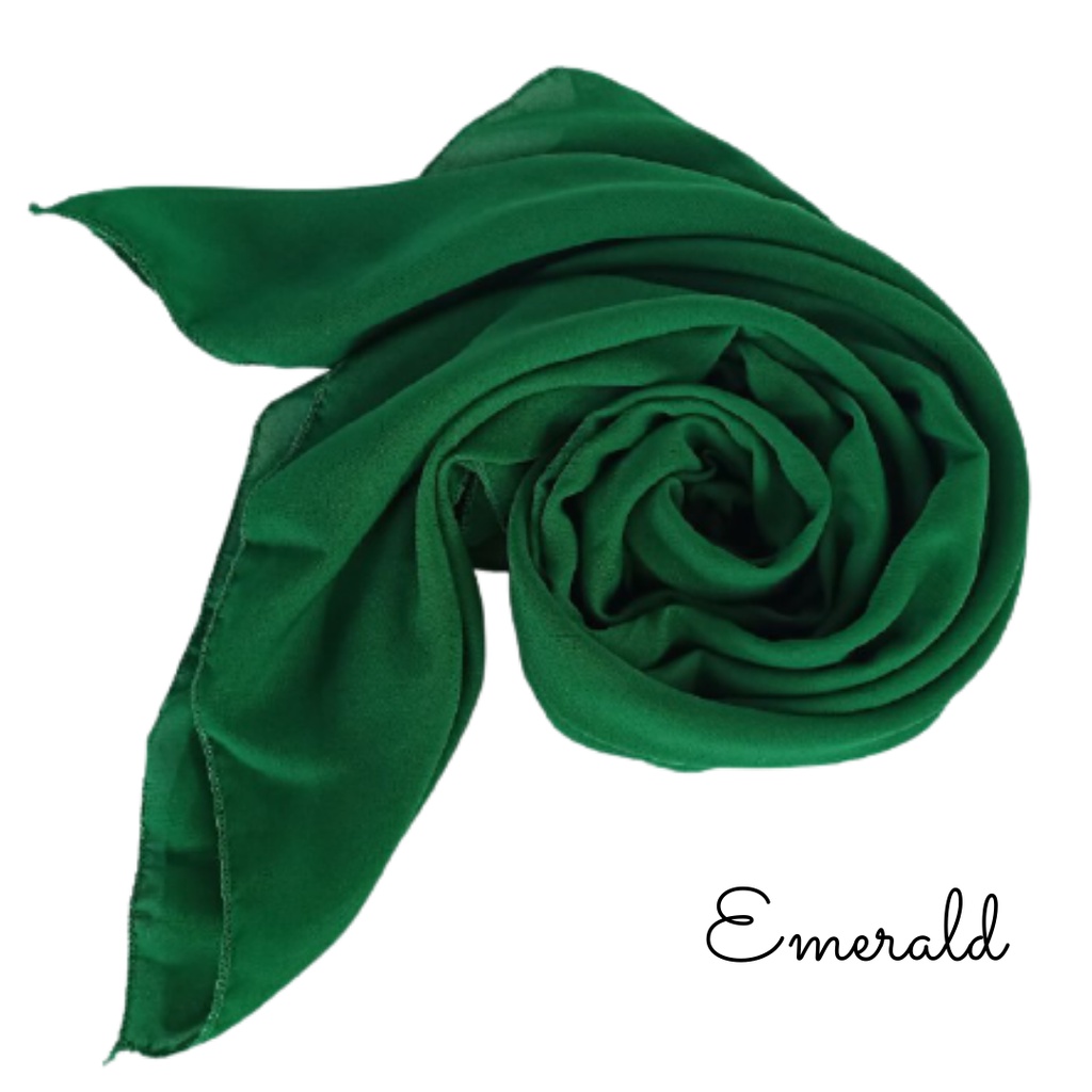 HIJAB SEGI EMPAT BELLA SQUARE POLYCOTTON PREMIUM / JILBAB BELA SQUARE 12PCS MUAT 1KG-EMERALD