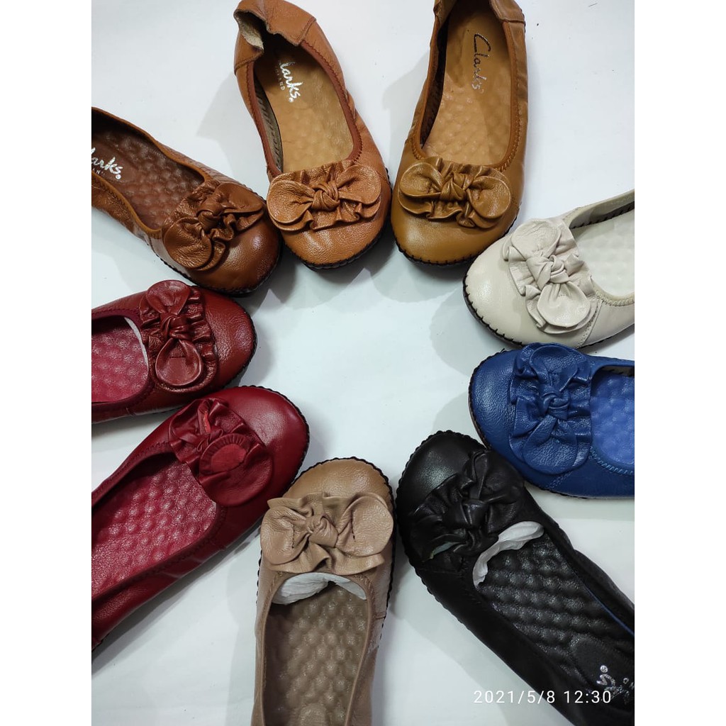 Clarks Oxalis Genuine Leather Sepatu Flat Wanita