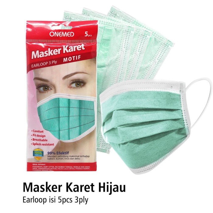 Masker karet 3ply isi 5pcs OneMed OJ2