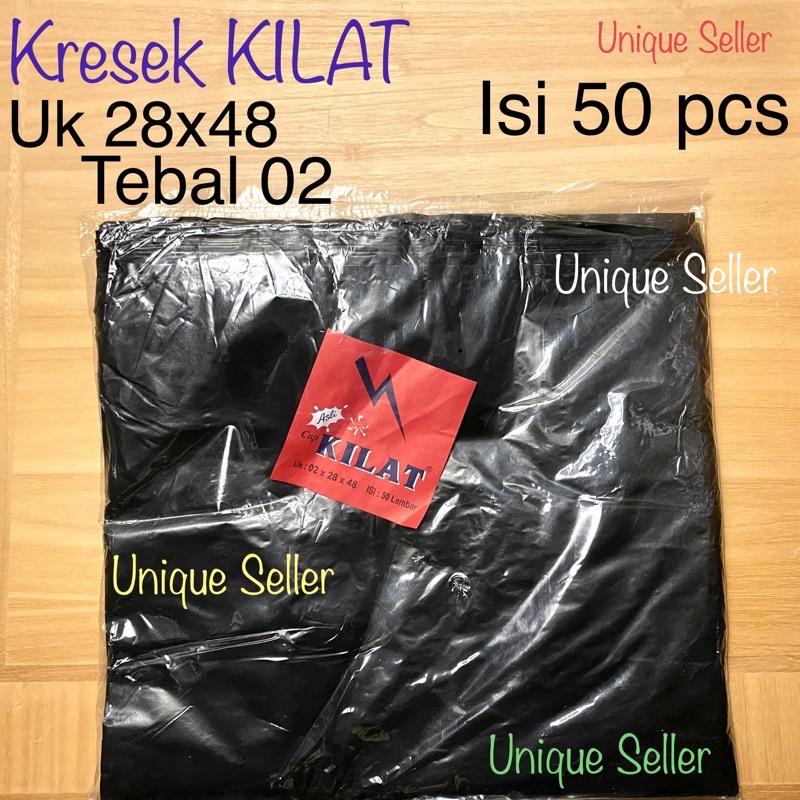 Kresek KILAT Putih Hitam Merah Uk 28x48 Tebal 02 isi 50 / Kresek Gading Surya Sunrise Bola Api Putih Hitam Merah Uk 28x48 Tebal 02 / Kantong Kresek Uk 28 / Kantong Kresek HDPE Kilat Sunrise Gading Surya Bola Api Putih Hitam Merah 28x48x02