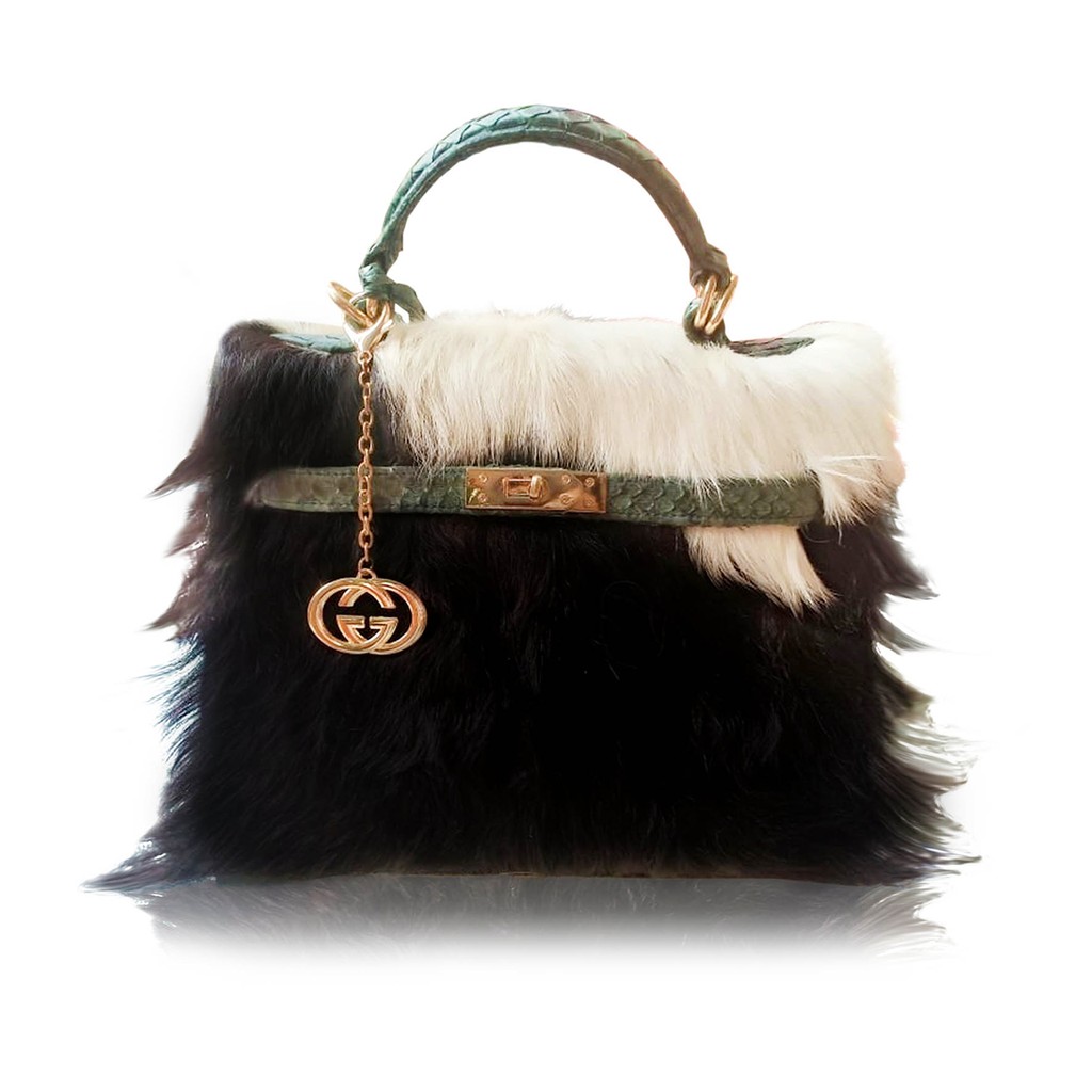 ASLI / ORIGINAL Tas kulit bulu kambing domba kombinasi kulit