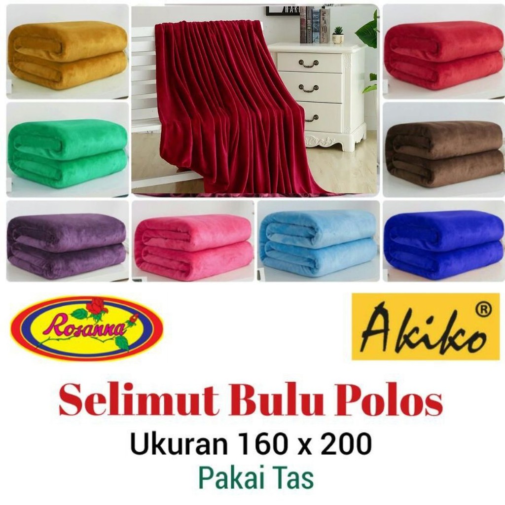 RC Selimut Bulu Dewasa Polos/Selimut  Super Soft Rosanna Rotari 150x200 cm