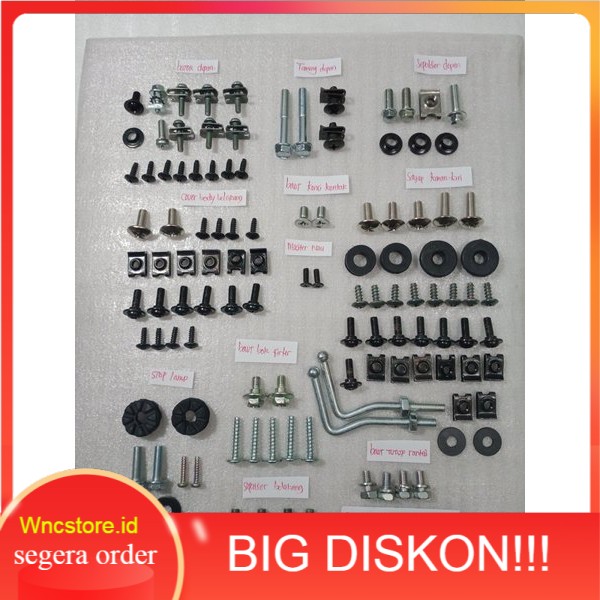 baut set lengkap full body motor karisma x dan karisma d ORI