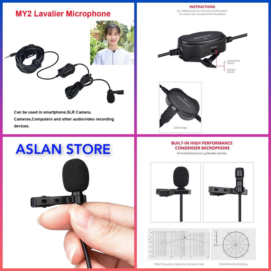 Microphone Mic Professional Recording Lavalier Video  3.5mm