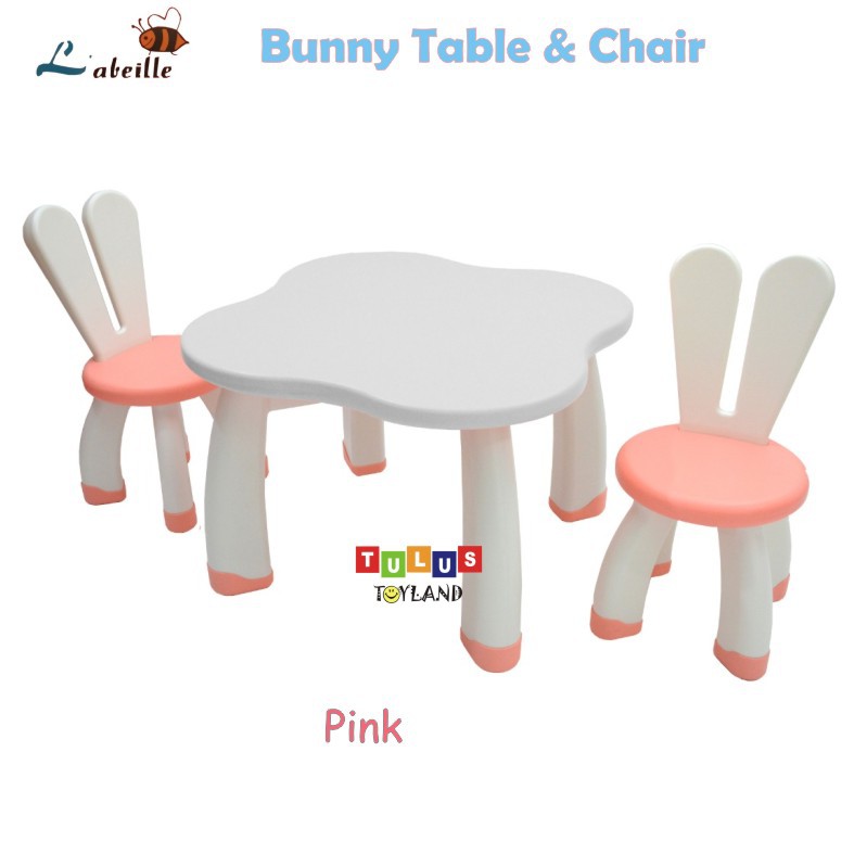 Kursi Meja Labeille Bunny Table &amp; Chair Set KC901﻿ Meja Belajar Anak Kursi Meja Anak Serbaguna