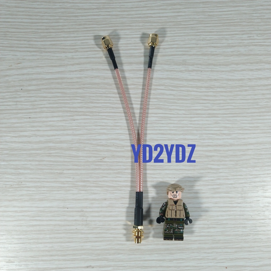 pigtail splitter sma female dual sma male kabel rg316 cabang 15cm rf spliter y jumper wifi mifi modem sambungan ht antenna nanovna vna rg-316 analyzer coaxial coax antena luar extension connector