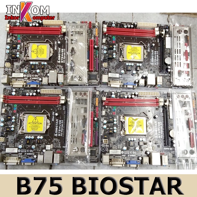 Motherboard Mobo Intel B75 LGA 1155 Biostar Onboard