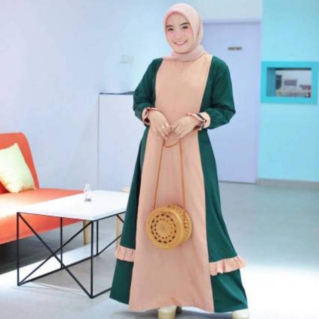 GAMIS BAHAN TOYOBO HIJAU BOTOL KOMBI MOCA
