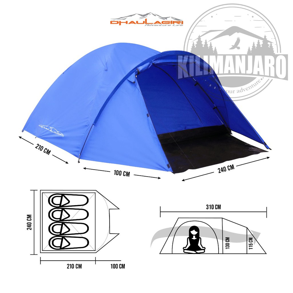 Tenda Camping Outdoor Dhaulagiri DH Terra 45 Kapasitas 4-5 orang