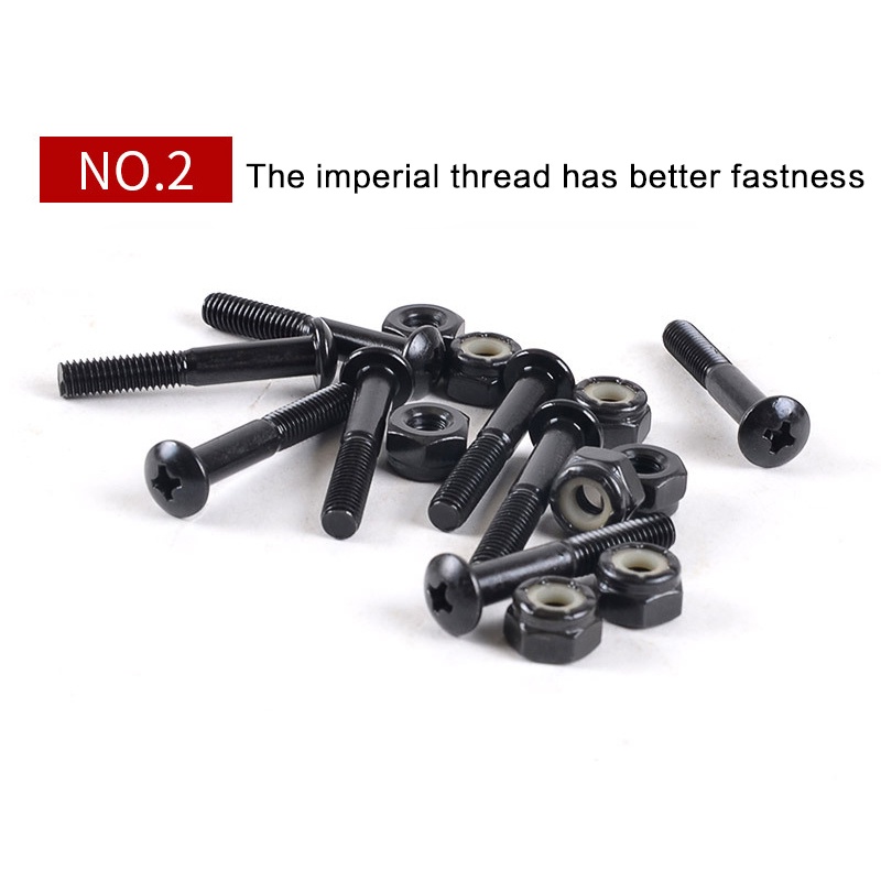 ★M5-25/28/30mm★8set Hardware Sekrup / Baut Skateboard Carbon Steel Nuts Bolts Skateboard