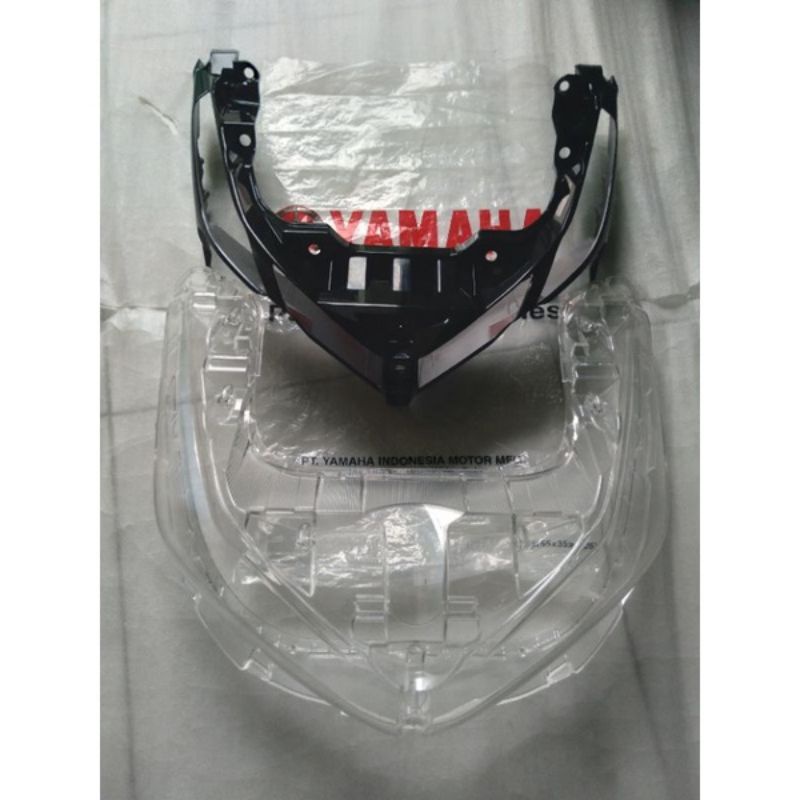 mika kaca reflektor lampu depan headlamp aerox new connected 2021 2022 set alis garnish original par