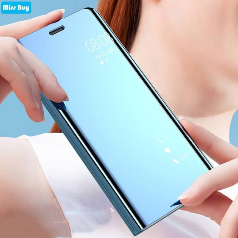FLIP MIRROR CASE SAMSUNG A2 CORE C9 PRO CLEAR VIEW STANDING COVER KACA