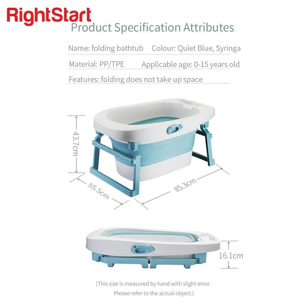 RightStart RS318 Giant White Hot Folding Bath Tub