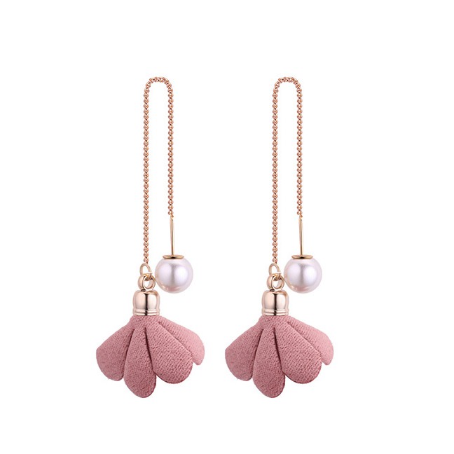 LRC Anting Tusuk Fashion Flower Shape Decorated Earrings