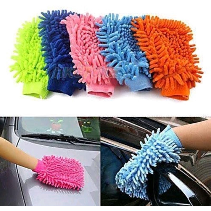 Sarung Tangan Microfiber Kain Lap Microfibre Cendol Cuci Mobil Motor Bulu Magic Alat Pembersih