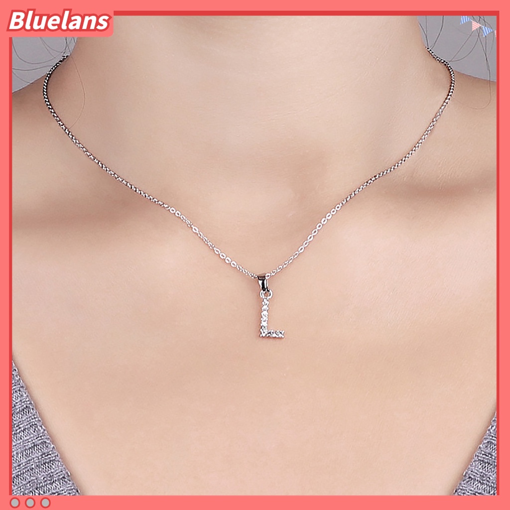 Kalung Choker Hias Liontin 26 Huruf Inggris Bahan Alloy Electroplating Cubic Zirconia Adjustable Untuk Wanita